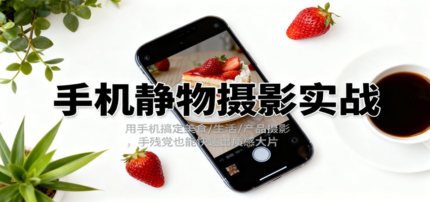 手机静物摄影实战,用手机搞定美食/生活/产品摄影,手残党也能快速出质感大片-摇钱树